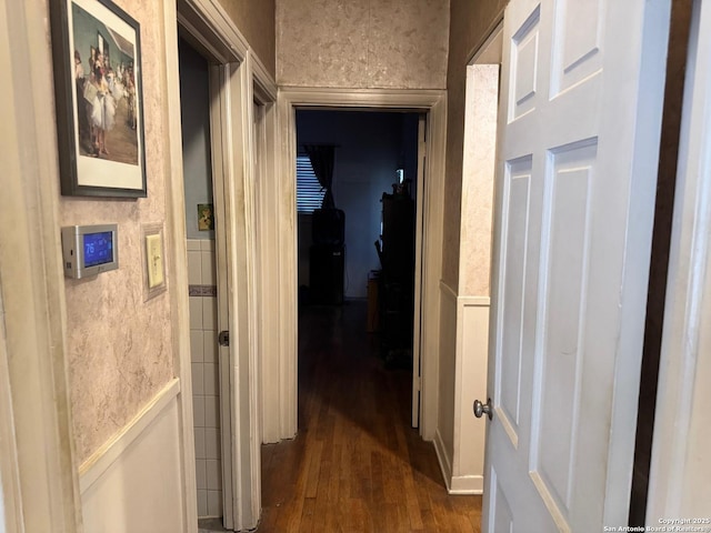 250 W Mandalay, San Antonio, TX 78212 - corridor featuring dark wood finished floors and a wainscoted wall
