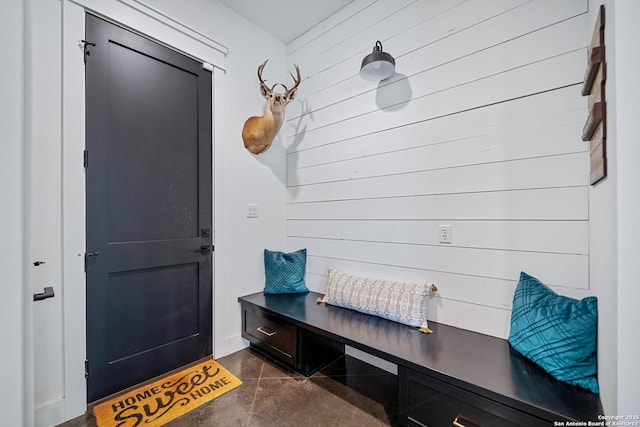 340 Warbler, Spring Branch, TX 78070 - mudroom with finished concrete flooring and wooden walls