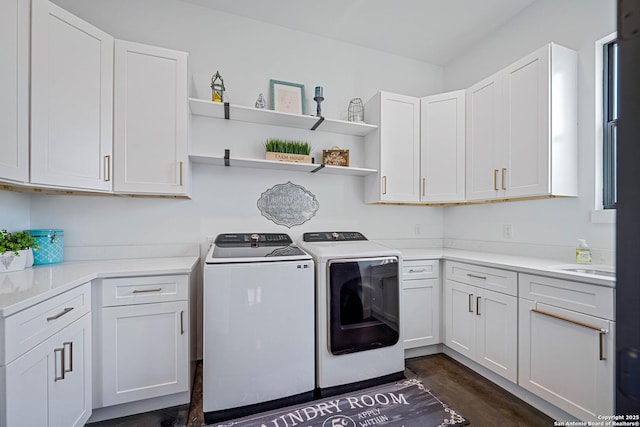 340 Warbler, Spring Branch, TX 78070 - clothes washing area with separate washer and dryer and cabinet space