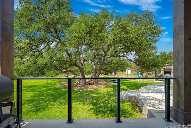 340 Warbler, Spring Branch, TX 78070 - view of grassy yard featuring a balcony