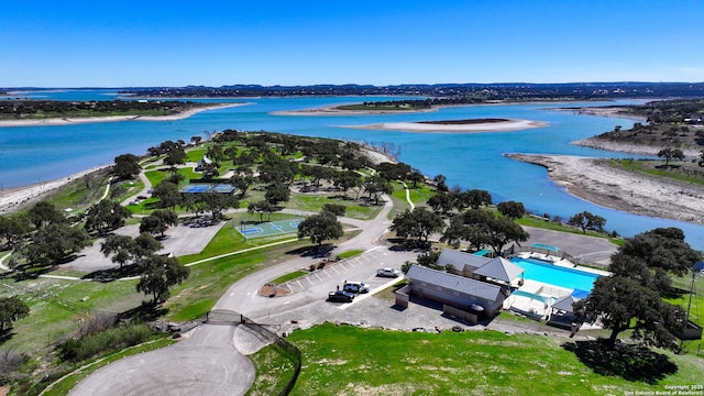 340 Warbler, Spring Branch, TX 78070 - aerial overview of property's location with a nearby body of water and a pool area