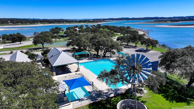 340 Warbler, Spring Branch, TX 78070 - aerial view of a pool and a nearby body of water