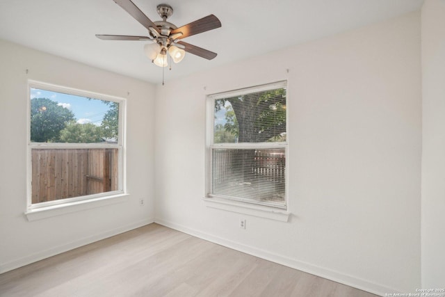 620 Euclid, San Antonio, TX 78212 - empty room featuring plenty of natural light, light wood-style floors, and ceiling fan