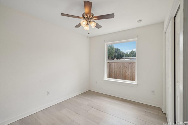 620 Euclid, San Antonio, TX 78212 - unfurnished bedroom featuring light wood-style floors, a closet, and ceiling fan