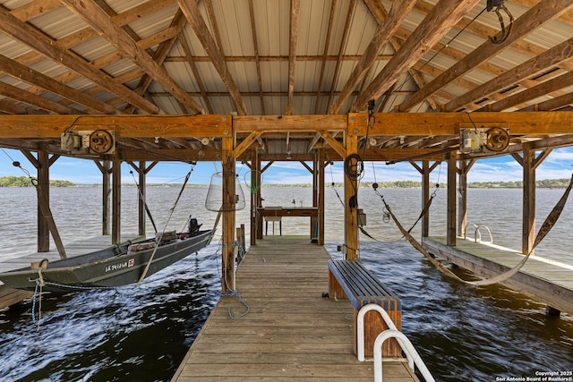 20505 Flat Creek Dr, Chandler, TX 75758 - dock area featuring boat lift and a water view