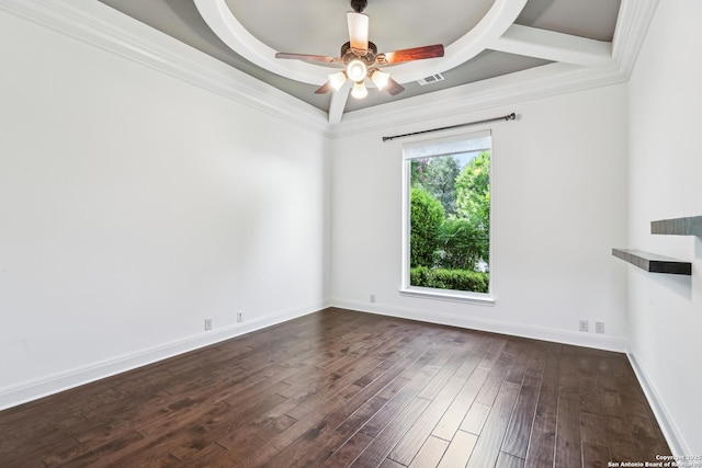 6327 Almeria Cir, San Antonio, TX 78257 - empty room featuring ceiling fan, dark wood-style flooring, and baseboards
