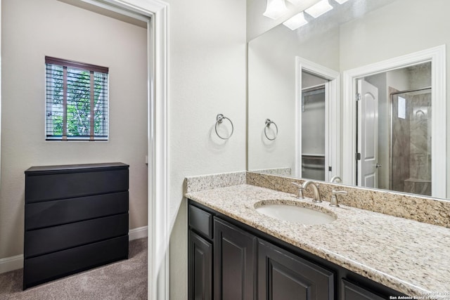 6327 Almeria Cir, San Antonio, TX 78257 - full bath featuring vanity, a shower stall, and baseboards