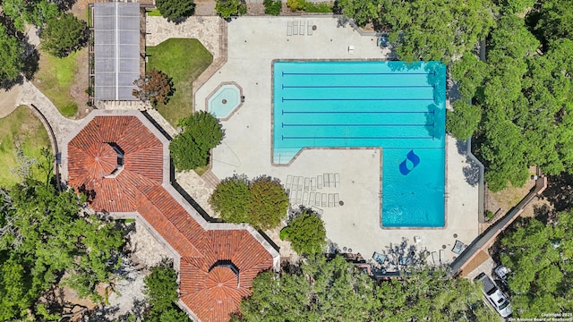 6327 Almeria Cir, San Antonio, TX 78257 - bird's eye view of a pool area