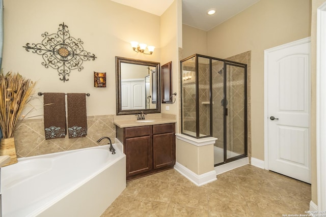 3308 Ashleys, Marion, TX 78124 - full bath with a shower stall, a bath, and vanity