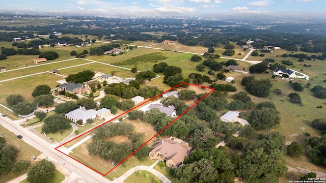 1133 Horseshoe Fls, Bandera, TX 78003 - aerial view of property and surrounding area with property parcel outlined