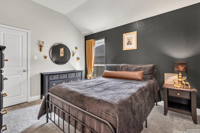 2977 Grove, Seguin, TX 78155 - bedroom with carpet flooring, lofted ceiling, and baseboards