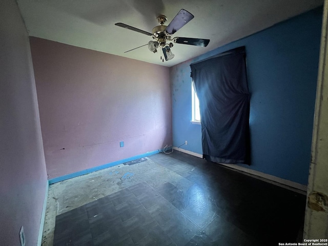 6719 Dragon Fire, San Antonio, TX 78242 - spare room featuring a ceiling fan and baseboards