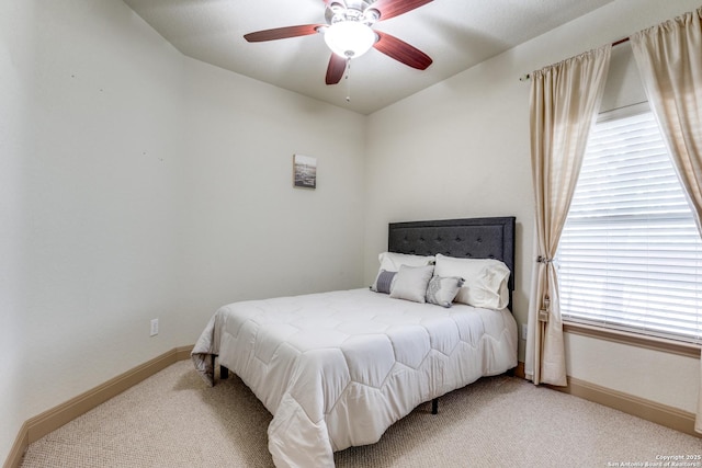 5502 Waldon Walk, San Antonio, TX 78261 - bedroom with light colored carpet, baseboards, and ceiling fan