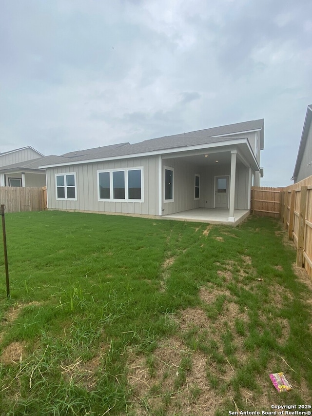 2046 Newforest Peak, New Braunfels, TX 78130 - rear view of property featuring a patio area, board and batten siding, and roof with shingles