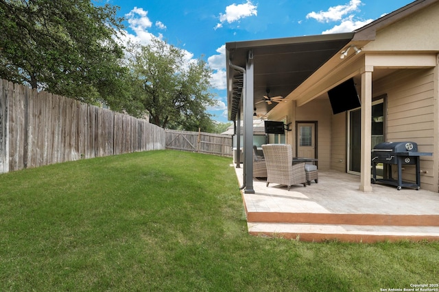 23534 Enchanted Bnd, San Antonio, TX 78260 - view of yard with a patio area and ceiling fan