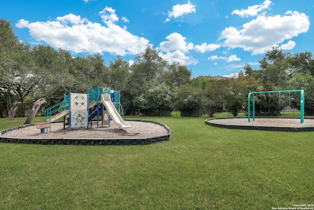 23534 Enchanted Bnd, San Antonio, TX 78260 - community play area with a lawn and view of wooded area