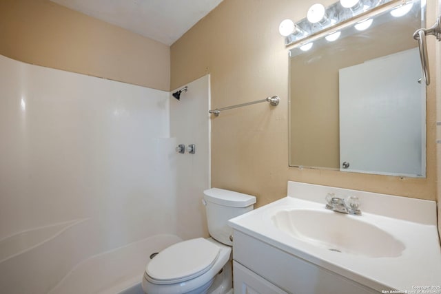 12231 El Santo Way, San Antonio, TX 78233 - bathroom featuring a shower, vanity, and toilet