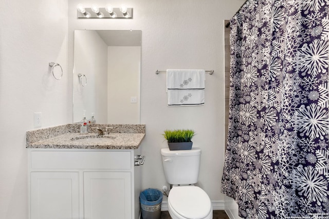 104 Mossy Bank, Cibolo, TX 78108 - full bathroom featuring vanity, toilet, and a shower with curtain
