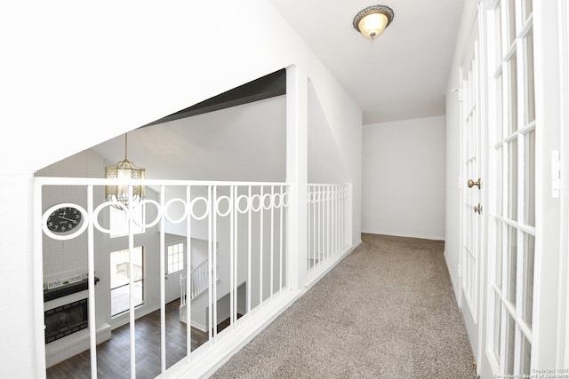 8318 Tiguex, Universal City, TX 78148 - corridor with a chandelier and carpet floors