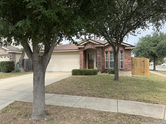 8002 Wever Xing, San Antonio, TX 78250 - ranch-style house featuring a garage, driveway, and brick siding