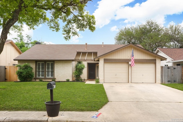 2834 Burning Log, San Antonio, TX 78247 - view of front of home with brick siding, an attached garage, concrete driveway, and a shingled roof
