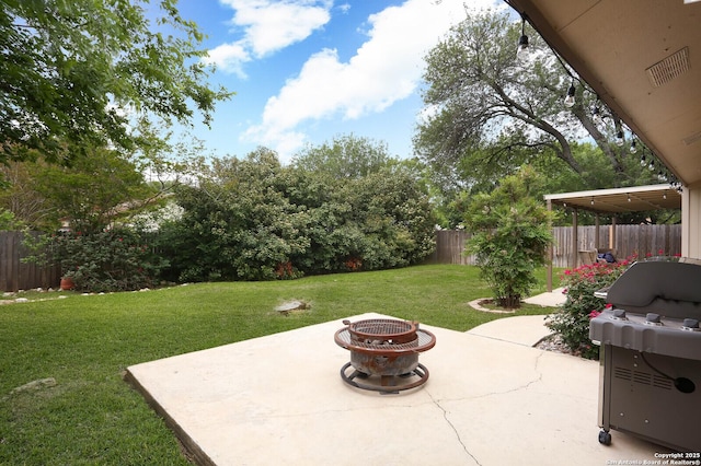2834 Burning Log, San Antonio, TX 78247 - view of patio / terrace featuring a fire pit