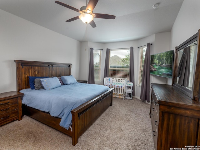 4926 Drifter Oaks, Saint Hedwig, TX 78152 - bedroom featuring light carpet and a ceiling fan