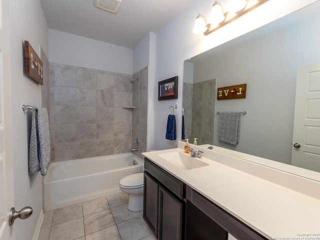 4926 Drifter Oaks, Saint Hedwig, TX 78152 - full bathroom featuring toilet, bathtub / shower combination, vanity, and tile patterned flooring