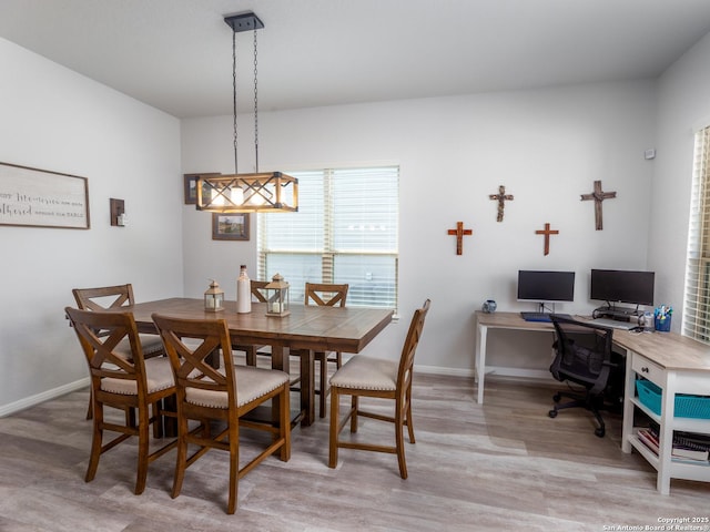 4926 Drifter Oaks, Saint Hedwig, TX 78152 - dining area with light wood-style floors, baseboards, and an office area