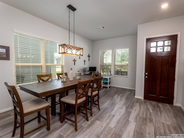 4926 Drifter Oaks, Saint Hedwig, TX 78152 - dining space with baseboards, wood finished floors, and recessed lighting