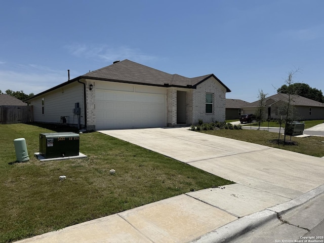 322 Addison, Lockhart, TX 78644 - ranch-style home with an attached garage, concrete driveway, and brick siding