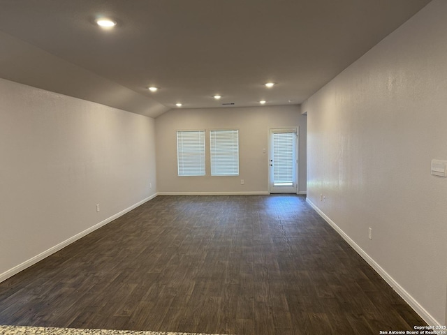 322 Addison, Lockhart, TX 78644 - unfurnished room with dark wood-type flooring, recessed lighting, and baseboards
