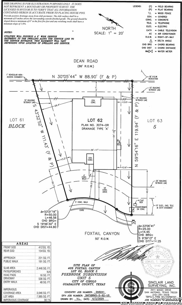409 Foxtail Cyn, Cibolo, TX 78108 - survey map / technical document