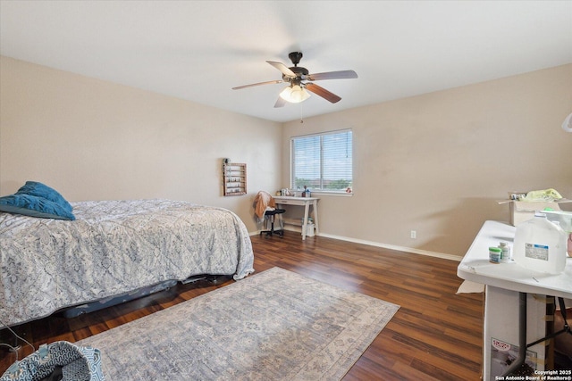 404 Eagle Flight, Cibolo, TX 78108 - bedroom featuring wood finished floors, baseboards, and ceiling fan