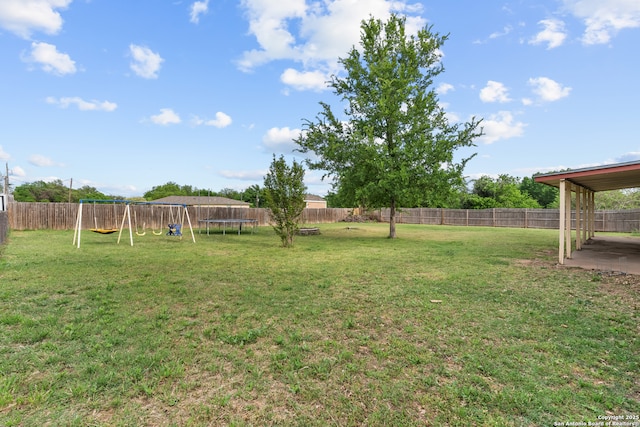 120 Westridge Dr, Springtown, TX 76082 - view of yard featuring a playground and a trampoline