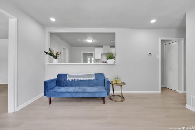 97 Denton, San Antonio, TX 78213 - living area with wood finished floors, baseboards, and recessed lighting