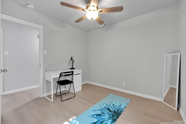 97 Denton, San Antonio, TX 78213 - office with light wood-style floors, ceiling fan, and baseboards