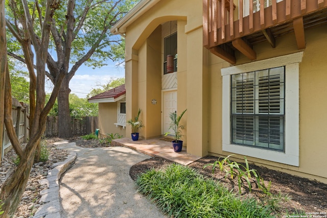 7519 Dijon Ct, San Antonio, TX 78209 - doorway to property with stucco siding