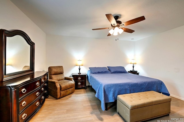 923 Cook Bnd, San Antonio, TX 78221 - bedroom featuring light wood-style flooring and a ceiling fan