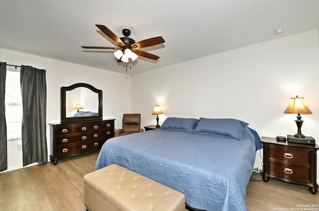 923 Cook Bnd, San Antonio, TX 78221 - bedroom with light wood-type flooring and ceiling fan