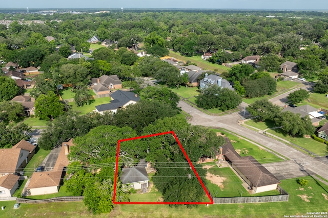 210 Daffodil St, Lake Jackson, TX 77566 - aerial perspective of suburban area featuring property boundaries highlighted