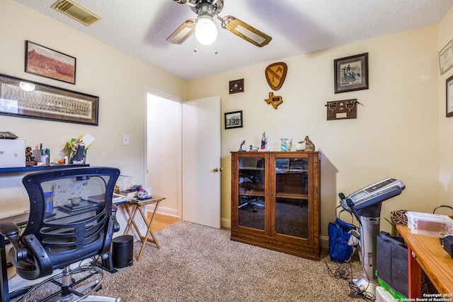 9618 Alderwood, San Antonio, TX 78250 - carpeted home office with a ceiling fan