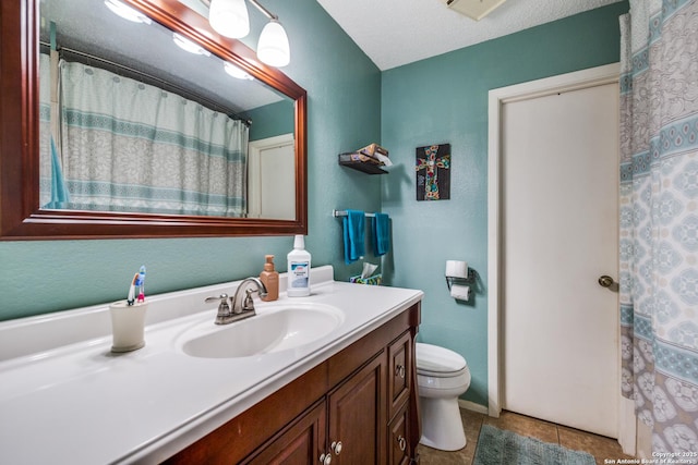 9618 Alderwood, San Antonio, TX 78250 - full bathroom with vanity, toilet, tile patterned flooring, and curtained shower
