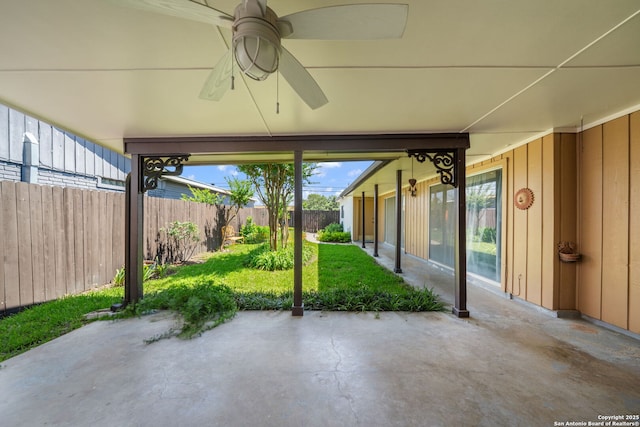 424 Fenwick Dr, Windcrest, TX 78239 - view of patio / terrace with ceiling fan