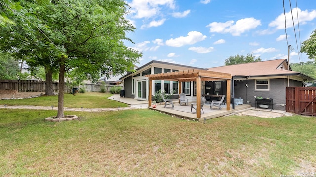 511 Serenade, San Antonio, TX 78216 - back of house featuring a pergola, brick siding, and a deck