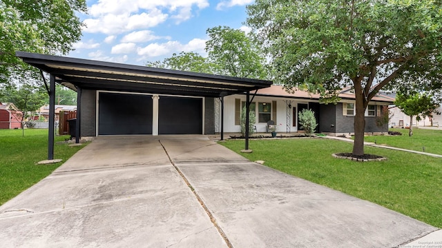 511 Serenade, San Antonio, TX 78216 - ranch-style house with an attached garage, concrete driveway, brick siding, and a porch