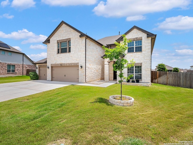 126 Stout Cv, Cibolo, TX 78108 - view of front of property featuring stone siding, an attached garage, and concrete driveway