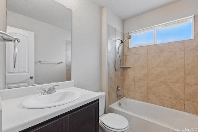 15206 Field Sparrow, San Antonio, TX 78253 - bathroom with vanity, toilet, and shower / bathtub combination