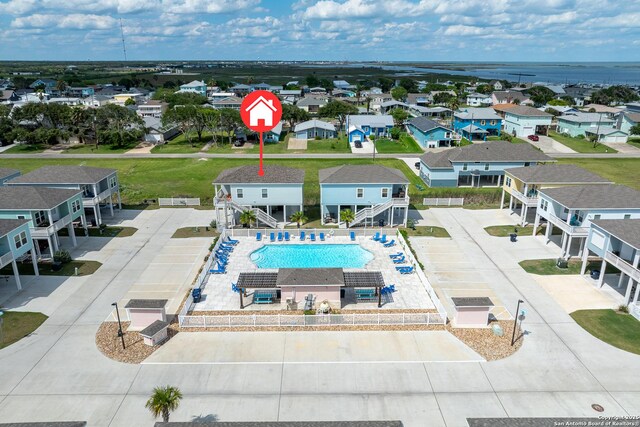 111 Great Chagos, Rockport, TX 78382 - aerial perspective of suburban area featuring a pool