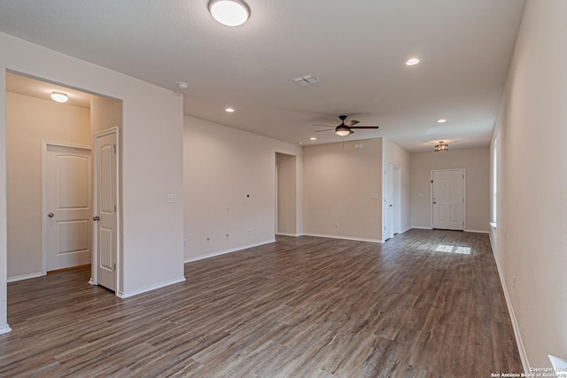 2733 Barkey Spg, San Antonio, TX 78245 - spare room with a ceiling fan, wood finished floors, baseboards, and recessed lighting